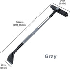 3-in-1 Snow Brush and Ice Scraper for Car Windows - Extendable Snow Remover - 360° Rotating Snow Brush and Ice Scraper with Long Handle (Gray)