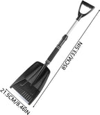 Folding Snow Shovel - Large Capacity | Lightweight & Portable - Wide Snow Clearing Range with Ergonomic D-Shaped Handle and Aluminum Blade - Snow Shovel for Outdoors, Cars, Gardens, Camping, Driveways（Black）