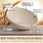 Proofing Basket Ø 23 cm - Bread Baking - Banneton - Proofing Basket Bread - Proofing Basket Round - Rattan Bread Pan - Dough Basket - incl. Dough Cloth | 1 piece