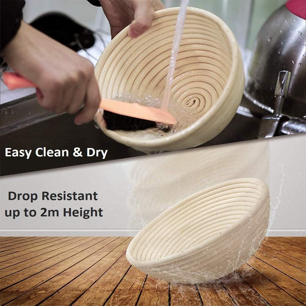Proofing Basket Ø 23 cm - Bread Baking - Banneton - Proofing Basket Bread - Proofing Basket Round - Rattan Bread Pan - Dough Basket - incl. Dough Cloth | 1 piece