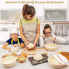 Proofing Basket Ø 25 cm - Bread Baking - Banneton - Proofing Basket Bread - Proofing Basket Round - Rattan Bread Pan - Dough Basket - incl. Dough Linen | 1 piece