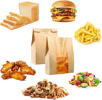 Bread Bag - Kraft paper with transparent window - 23.5*12*5 cm | Small baking bag - Suitable for storing bread, cookies, and snacks - Includes resealable tape