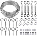 30M/2mm stainless steel wire set with M5 tensioner for plants, clotheslines and railings