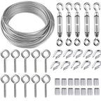30M/2mm stainless steel wire set with M5 tensioner for plants, clotheslines and railings