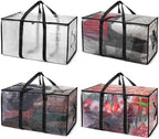 Large Moving Boxes & Storage Bags - Extra Large Moving Boxes with Backpack Straps, Zippers & Handles - Sturdy & Durable for Student Rooms - 4-Pack