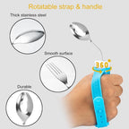 Flexible and adaptable cutlery for seniors, people with disabilities, Parkinson's disease, arthritis, hand tremors, weak grip and people with disabilities, arthritis - Non-slip handles - Easy to hold - Suitable for handshakes