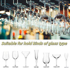 Hanging Wine Glass Rack - Set of Six - Inverted Wine Glass Holder - Organizer and Storage Rack for Mugs and Glassware - For Kitchen and Home Use