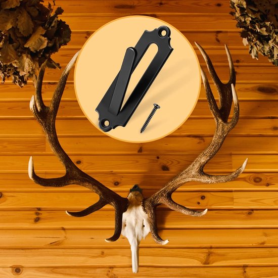 12-Piece Skull Wall Hook Set - Black Steel Hook for Decoration - Includes Mounting Kit