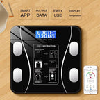 Smart Scale with Body Analysis - Measures BMI, Fat & Muscle Mass - USB Rechargeable - Up to 180 kg - Black