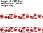 Valentine's Day Ribbons - 3 Rolls - Handmade Ribbons - Heart Pattern - Natural Texture - Suitable for Wrapping Flowers and Party Decorations ?10m?