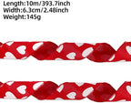Valentine's Day Ribbons - 3 Rolls - Handmade Ribbons - Heart Pattern - Natural Texture - Suitable for Wrapping Flowers and Party Decorations ?10m?