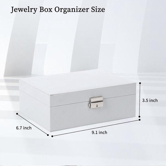 2-Tier Jewelry Box - With Removable Drawer & Lock - Large Storage Capacity For All Jewelry - Pink