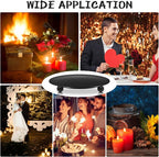 Candle Holders - Metal Pillar Candle Holders - 4.5 Inches - For Pillar Candles - Weddings - Dinner Party Decorations (Black, Pack of 8)