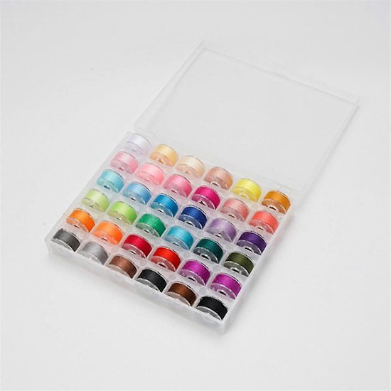 Premium Sewing Thread Set 72 Pieces - 400 Meters of Sewing Machine Thread in 36 Colors - Pre-Wound Sewing Spool Set - 365 Meters per Spool - DIY - Sewing Machine - Crafts - Embroidery