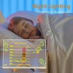 Drawing board - Colored LED whiteboard - Illuminated acrylic whiteboard - Illuminated memo board stand - Glass panel with LED lights and 7 pens - For school and home use respectively - 30x20cm