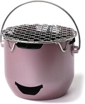 Grill - Portable Charcoal Grill - Mini Stainless Steel Charcoal Grill - Small Outdoor Grill - Suitable for Camping, Backyard BBQs, RVs and Picnics (Purple)