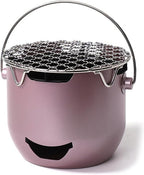 Grill - Portable Charcoal Grill - Mini Stainless Steel Charcoal Grill - Small Outdoor Grill - Suitable for Camping, Backyard BBQs, RVs and Picnics (Purple)