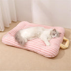 Cat Bed - Pet Mat - Soft and Warm Sleeping Mat for Cats and Small Pets, Comfortable and Cozy - Suitable for All Pets (Blue, S: 40 * 50cm)