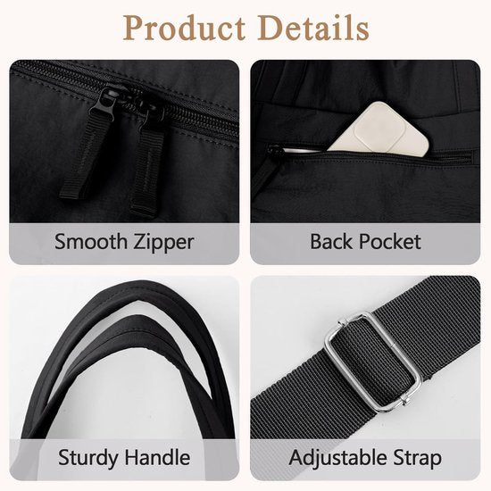 Sports Bag - Waterproof Travel Bag - 24 Liter Carry Bag - Zippered - Lightweight and Durable - Suitable for Gym, Training and Travel（Black）