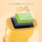 1000x Digital Children's Microscope - With 2 Inch IPS Screen & 8 LED Lights - Handy & Easy to Use for Nature Research - Yellow