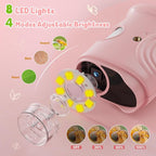 1000x Digital Children's Microscope - With 2 Inch IPS Screen & 8 LED Lights - Handy & Easy to Use for Nature Research - Pink