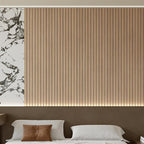 Self-adhesive 3D Wall Panel - Brown Oak Look - PVC Plank 300x40 cm for Wall & Ceiling - Soundproof