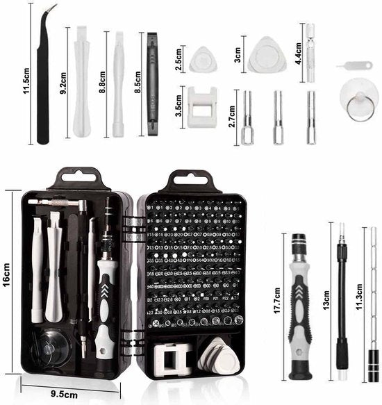 115-Piece Precision Screwdriver Set - Magnetic for Phone, Laptop & Electronics - Professional Repair Kit with Storage Case