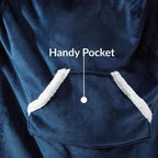 Hooded Blanket with Sleeves - Soft Sherpa Fleece - For Adults - As Homewear & Sleeping Robe - Red
