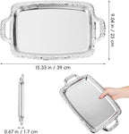 Tray - Stainless steel tray - Snack and fruit bowl for the desk - Rectangular storage tray - Suitable for footstools, coffee tables and rectangular stainless steel trays