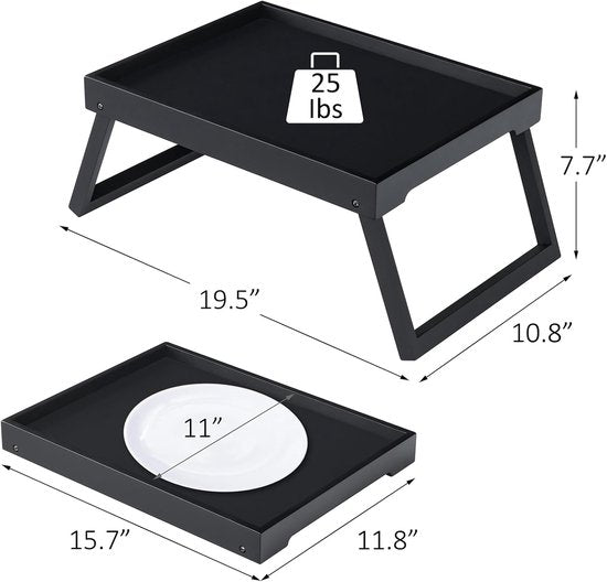 Folding table - Camping table - Portable folding table - Can be used as a dining table, TV table, laptop table, snack table, sofa table or work table - Black