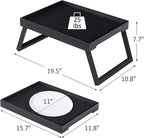 Folding table - Camping table - Portable folding table - Can be used as a dining table, TV table, laptop table, snack table, sofa table or work table - Black