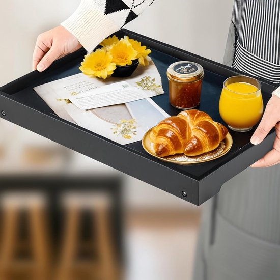 Folding table - Camping table - Portable folding table - Can be used as a dining table, TV table, laptop table, snack table, sofa table or work table - Black