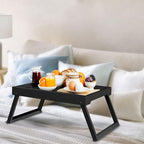 Folding table - Camping table - Portable folding table - Can be used as a dining table, TV table, laptop table, snack table, sofa table or work table - Black