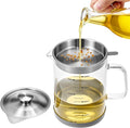 Oil Can - Leak-Proof Oil Container - Oil Filter Can - Oil Container for Household Kitchen Use - Leak-Proof Oil Can with Mesh Filter - Glass Oil Filter Can