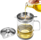 Oil Can - Leak-Proof Oil Container - Oil Filter Can - Oil Container for Household Kitchen Use - Leak-Proof Oil Can with Mesh Filter - Glass Oil Filter Can