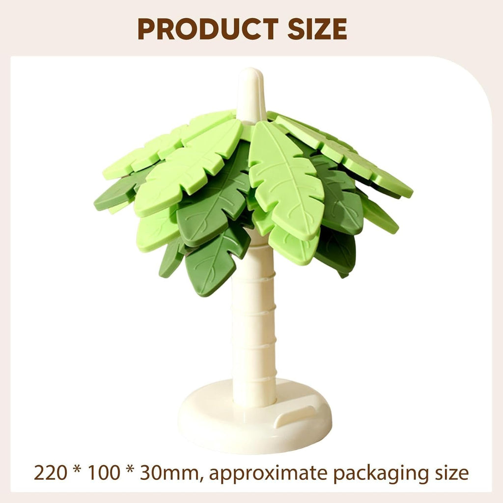Silicone Coasters - Anti-Scald and Non-Slip - Set of 4 Tree-Shaped Holders with Phone Holder - Green