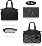 Baby Storage Bag - Multifunctional Diaper Bag with 13 Compartments - Including Special Pacifier Pocket - Large Capacity for All Baby Needs - Black