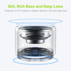 Mini Bluetooth Speaker (Black) | Portable & Pocket-Sized | Powerful Bass with Passive Radiator | 12-Hour Battery Life | Ideal for Outdoors