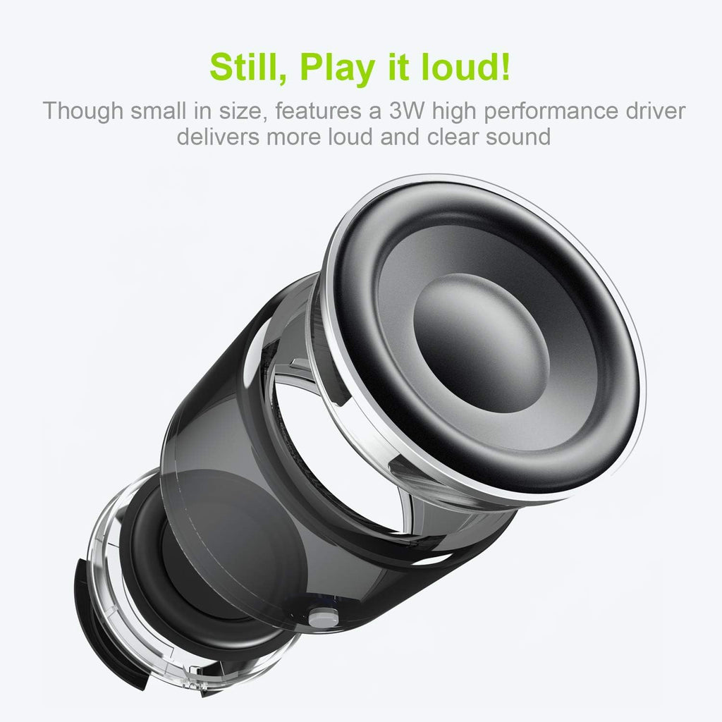 Mini Bluetooth Speaker (Silver) | Portable & Pocket-Sized | Powerful Bass with Passive Radiator | 12-Hour Battery Life | Ideal for Outdoors