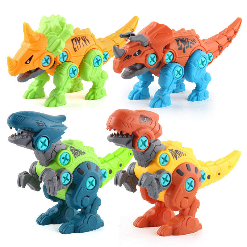 Disassembling Dinosaur Toy - Construction Set with Electric Drill - DIY Construction Toy - Includes Storage Box