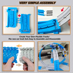 Race Track Building Kit - Anti-Gravity Engineering Track - With Excavator & Train - Creative Gift for Kids