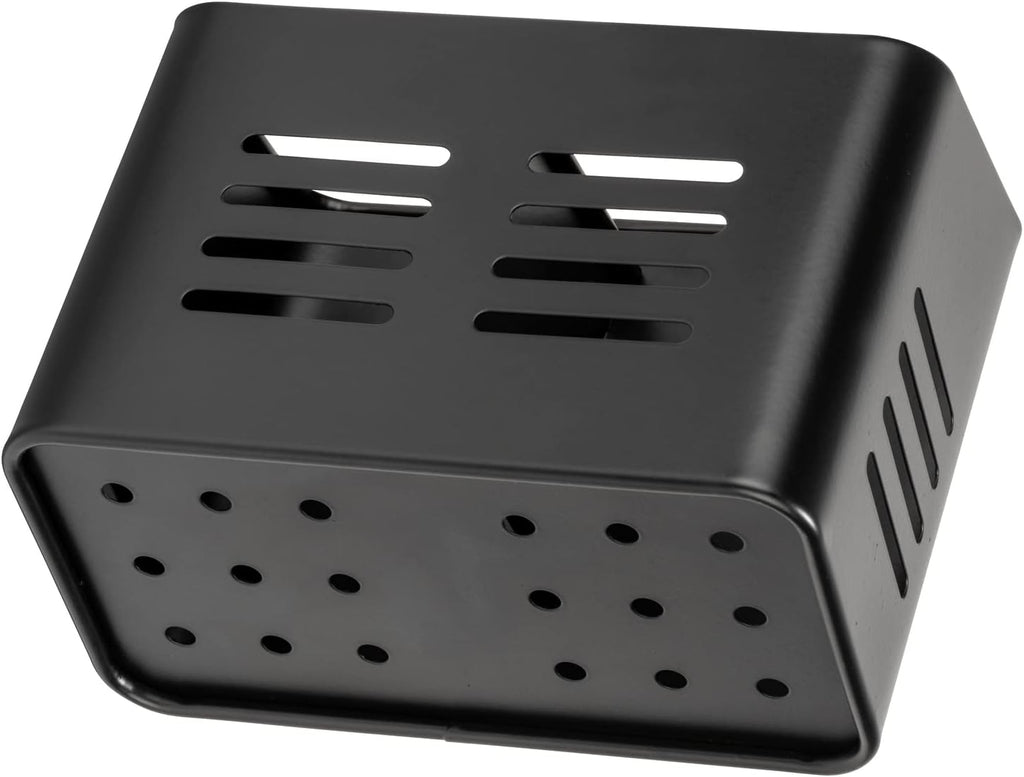 Set of 2 Cutlery Holders - Black & Silver - 430 Stainless Steel Cutlery Basket - Countertop Drainer - Modern & Rustproof