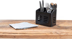 Set of 2 Cutlery Holders - Black & Silver - 430 Stainless Steel Cutlery Basket - Countertop Drainer - Modern & Rustproof