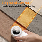 Electric Lint Remover - Rechargeable Lint Shaver - 3 Speeds & Digital Display - Includes 2 Original Blades - White