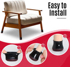 Black Chair Leg Caps - Set of 24 - Size S - Silicone Floor Protectors - Against Scratches and Noise