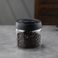 Glass Storage Jar - Airtight Storage Canister - Coffee Canister - Glass Jar with Lid - Food Storage Jar - Candy Jar - Storage Jar - Kitchen Organizer - Pasta Jar - Cookie Jar - Muesli Jar - Storage Jars - Kitchen Accessories - Black - 1 Piece