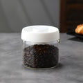 Glass Storage Containers - Storage Tin - Modern, manual vacuum storage tank made of borosilicate glass with moisture-proof lid for kitchen coffee condiments