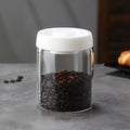 Glass Storage Containers - Storage Tin - Modern, manual vacuum storage tank made of borosilicate glass with moisture-proof lid for kitchen coffee condiments