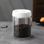 Glass Storage Containers - Storage Tin - Modern, manual vacuum storage tank made of borosilicate glass with moisture-proof lid for kitchen coffee condiments