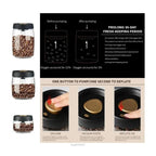 Glass Storage Containers - Storage Tin - Modern, manual vacuum storage tank made of borosilicate glass with moisture-proof lid for kitchen coffee condiments